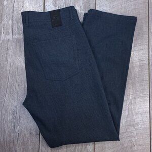 Alberto Pants Mens 33x30 Blue Stone Modern Fit Ceramica Structure Lightweight